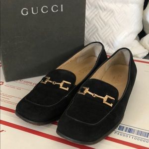 Authentic Gucci Black Suede Loafers